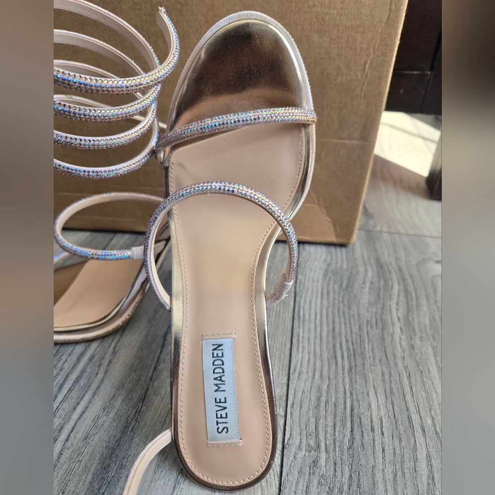 Steve Madden Exotica Ankle Wrap Heel Sandals - Picture 5 of 5